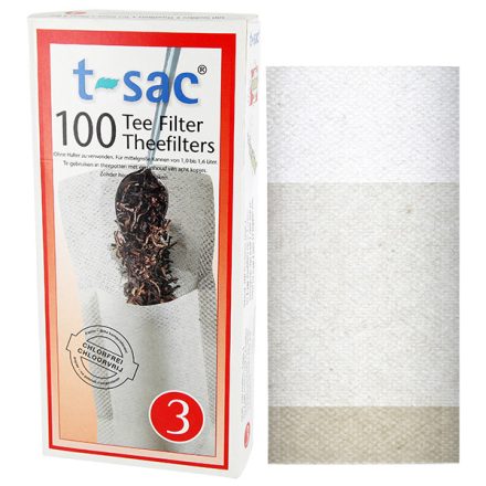  t-sac tölthető papír teafilter 100 db, 3-as méret