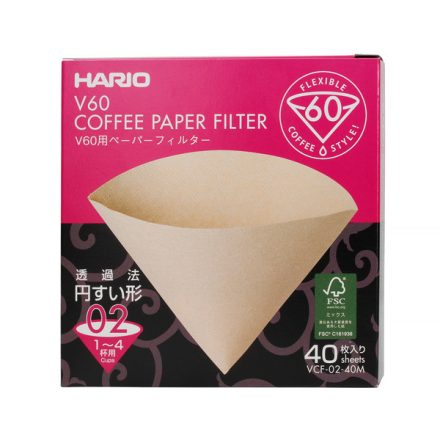 Hario V60 Misarashi barna papírfilter, V60-02, 40db